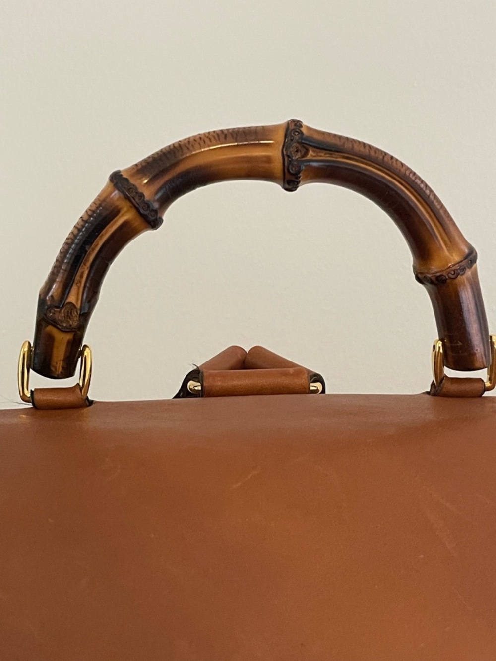 Gucci Bamboo Leather Backpack • Vintage • Tan Leather • Top Handle - Picture 4 of 15